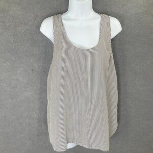 Everlane Tank Top‎ Women's Sz M Striped 100% Silk Capsule Essential Preppy